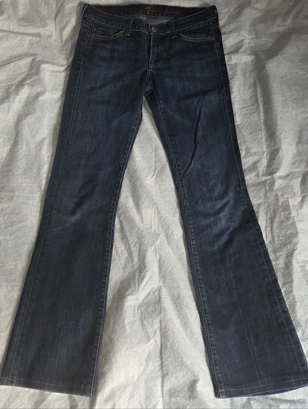 7 For All Mankind Dark Blue Boot Cut Jeans Made In USA Size 28